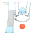 Climber Swing Set Children Play Slide Set Toddler Climber Swing Set with Basketball Hoop Outdoor Indoor