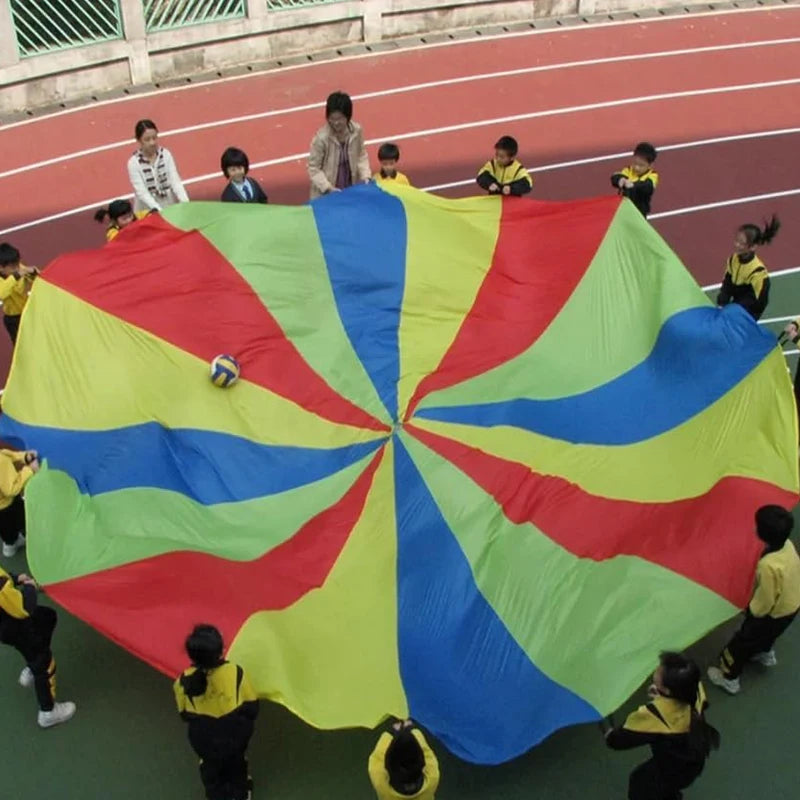 2-4M Kids Play Parachute Rainbow Outdoor Children Games Fun Playground Kindergarten School Group Exercise