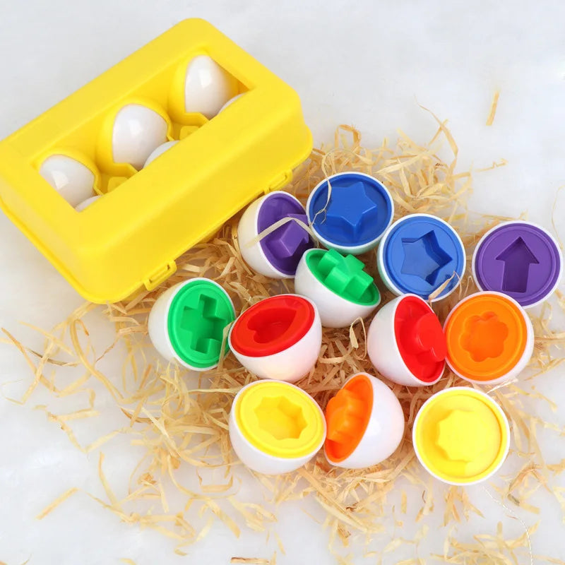 Montessori Educational Toys 2 Years Old Children Toy Eggs Toddler Sensory Puzzle Smart Eggs Colors Shapes