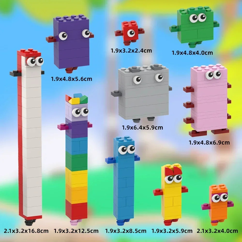 MOC Number Building Bricks One To Ten Math Digital Transforms DIY Educational Blocks Desktop Ornaments Toy