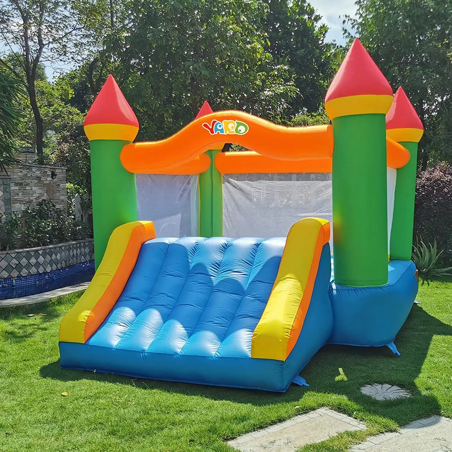 Yard Inflatable Bounce House With Slide 12*9*8ft Bounce House For Kids 5-12 Bouncer With Blower For Outdoor