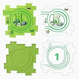 Puzzle Racer Kids Car Track Set Plastic Floor Puzzles for 3 4 5 6 Year Old Boys Montessori Toys Brain Toys 2024 NEW