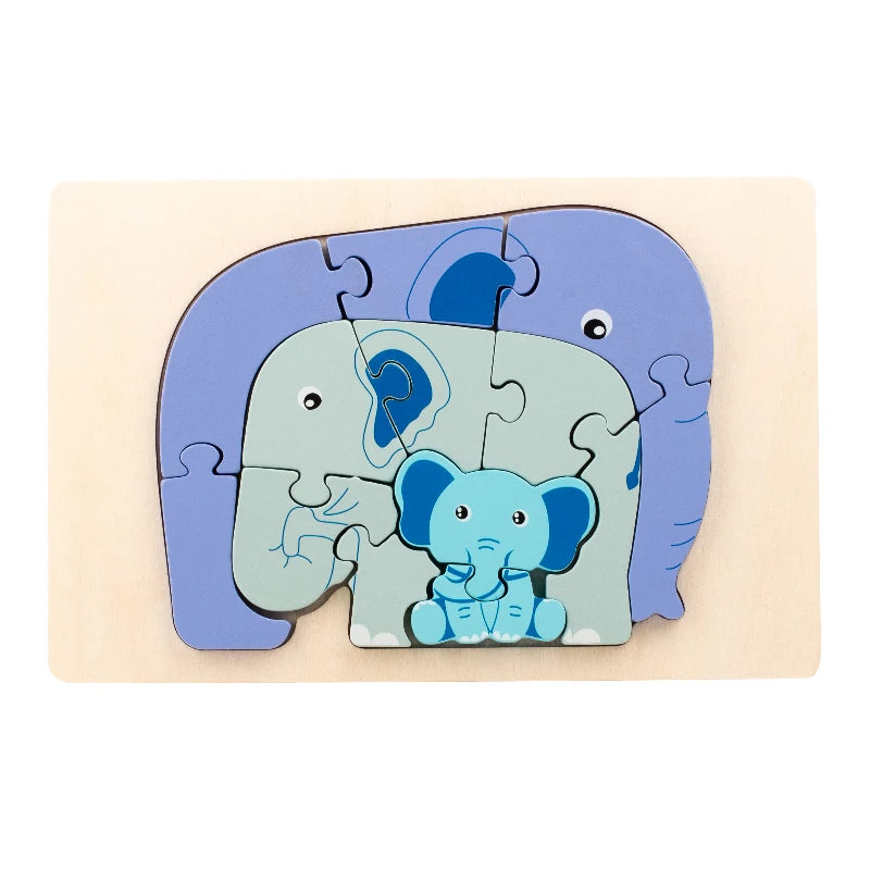 Wooden Educational Animal Jigsaw Puzzle Game Wooden animal parent-child puzzle Animal Puzzle Baby