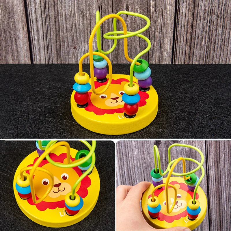 9 in 1 Wooden Montessori Toys Rattle Bell Drum Column Set Musical Instruments Sensory Early Baby