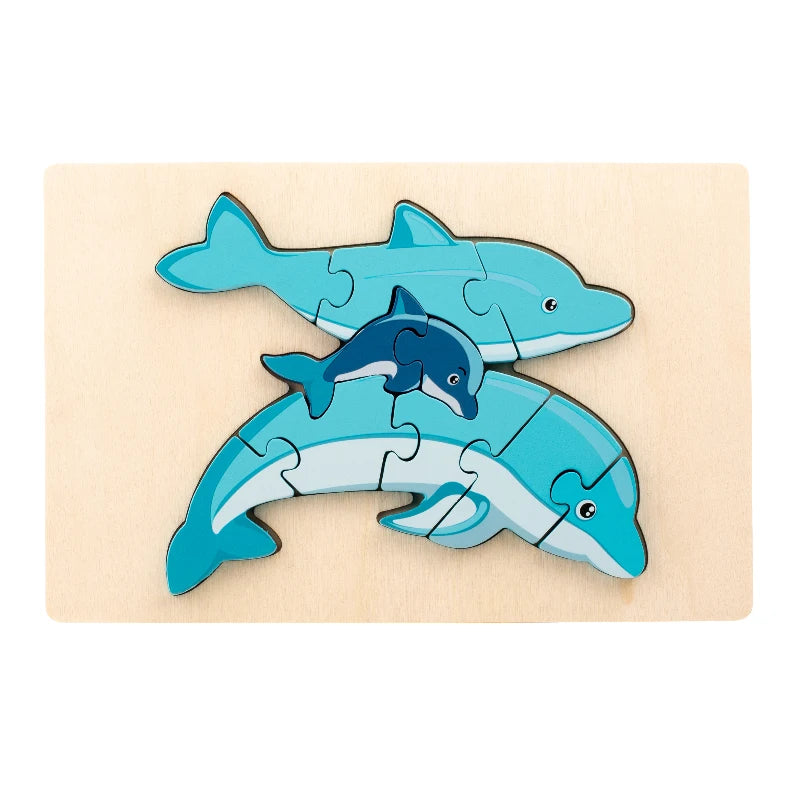 Wooden Educational Animal Jigsaw Puzzle Game Wooden animal parent-child puzzle Animal Puzzle Baby