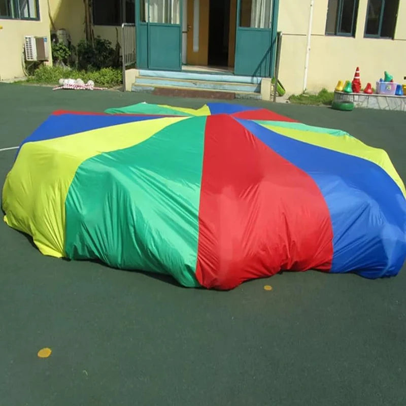 2-4M Kids Play Parachute Rainbow Outdoor Children Games Fun Playground Kindergarten School Group Exercise