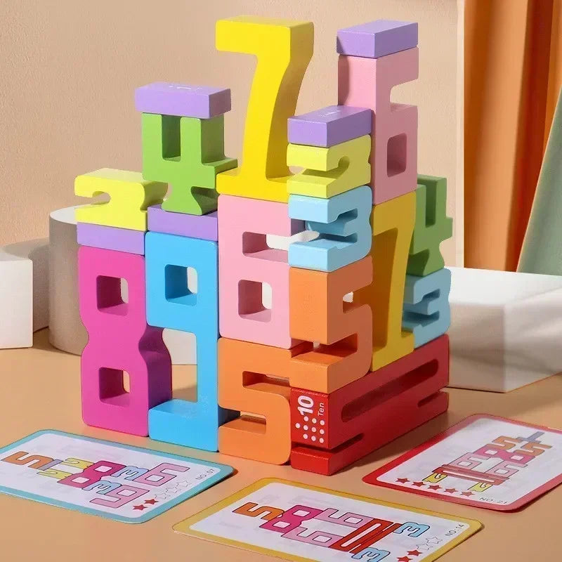 Stacking Blocks 3D Digital Puzzle Balance Game Building Blocks Puzzle Board Assembly Bricks Educational Toys