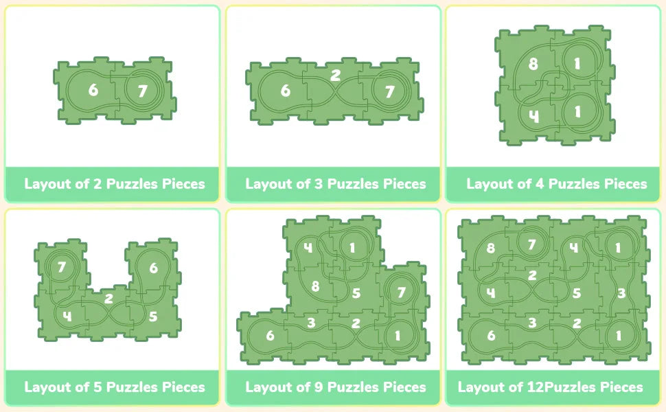 Puzzle Racer Kids Car Track Set Plastic Floor Puzzles for 3 4 5 6 Year Old Boys Montessori Toys Brain Toys 2024 NEW