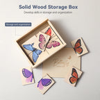 Baby Wooden Jigsaw Puzzle Toys Cartoon Butterfly Matching Game Baby Color Image Cognitive Toy Early