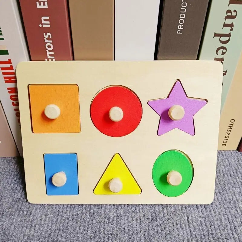 Children Wooden Puzzle Montessori Toys for Baby 1 2 3 Years Old Kids Alphabet Number Shape Matching Early