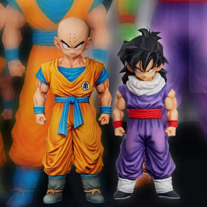 28cm Anime Dragon Ball Kids Krillin Son Gohan Trunks PVC Action Figures Model Collection Desktop