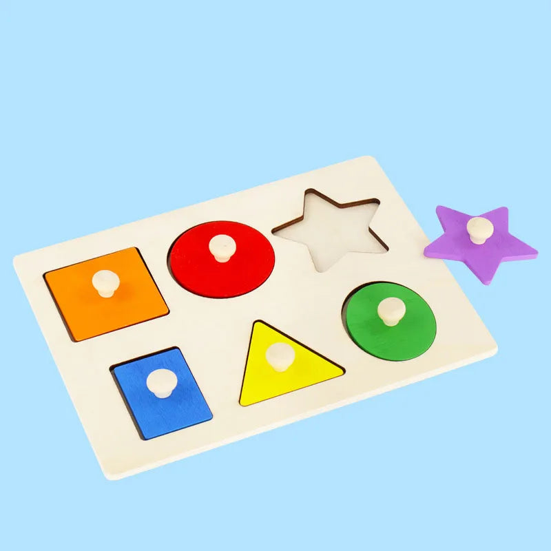 Children Wooden Puzzle Montessori Toys for Baby 1 2 3 Years Old Kids Alphabet Number Shape Matching Early