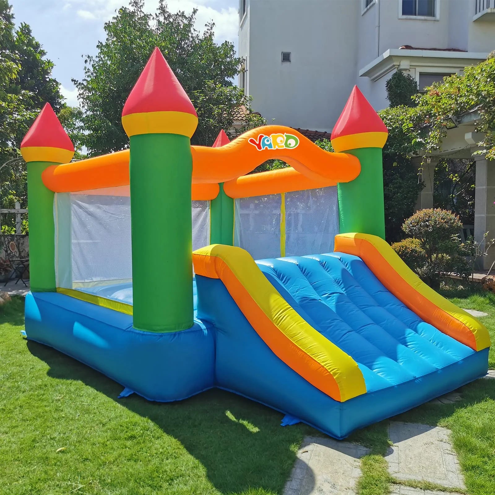 Yard Inflatable Bounce House With Slide 12*9*8ft Bounce House For Kids 5-12 Bouncer With Blower For Outdoor