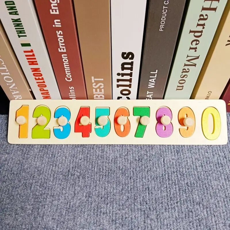 Children Wooden Puzzle Montessori Toys for Baby 1 2 3 Years Old Kids Alphabet Number Shape Matching Early
