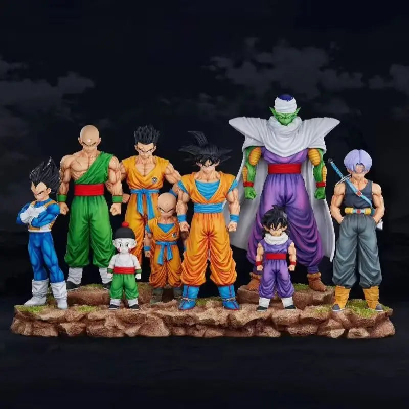28cm Anime Dragon Ball Kids Krillin Son Gohan Trunks PVC Action Figures Model Collection Desktop
