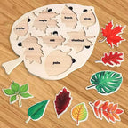 Montessori Leaf Jigsaw Puzzles Toy Wooden Plant Drawing Board Cognition Game Educational Painting Toy