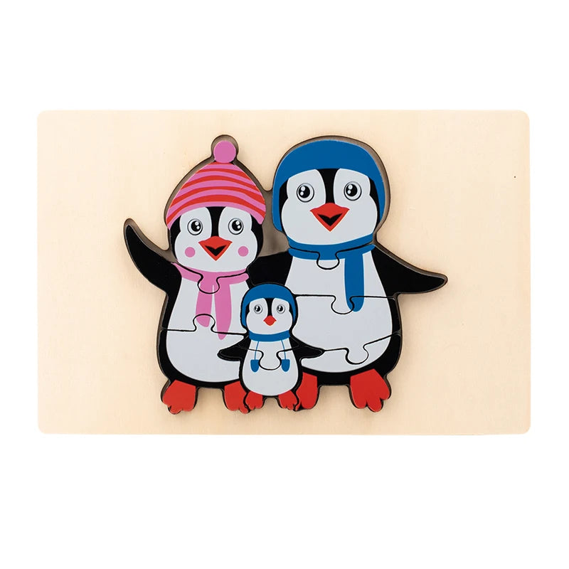 Wooden Educational Animal Jigsaw Puzzle Game Wooden animal parent-child puzzle Animal Puzzle Baby