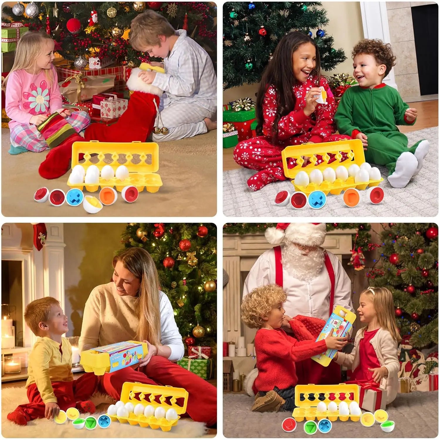 Montessori Educational Toys 2 Years Old Children Toy Eggs Toddler Sensory Puzzle Smart Eggs Colors Shapes