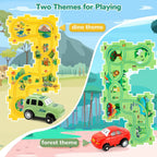 Puzzle Racer Kids Car Track Set Plastic Floor Puzzles for 3 4 5 6 Year Old Boys Montessori Toys Brain Toys 2024 NEW