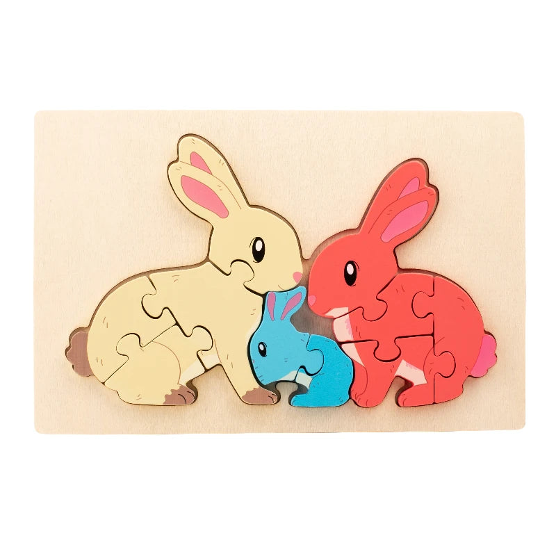 Wooden Educational Animal Jigsaw Puzzle Game Wooden animal parent-child puzzle Animal Puzzle Baby