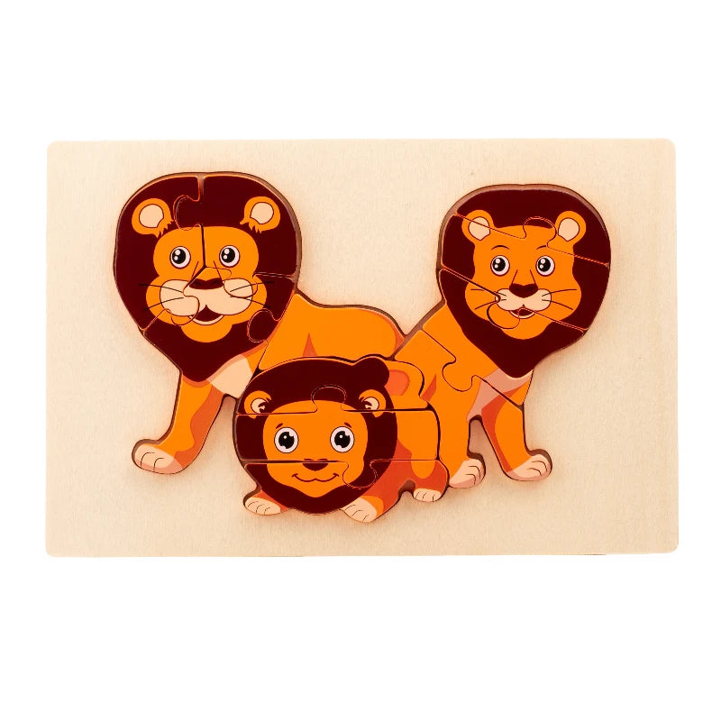 Wooden Educational Animal Jigsaw Puzzle Game Wooden animal parent-child puzzle Animal Puzzle Baby