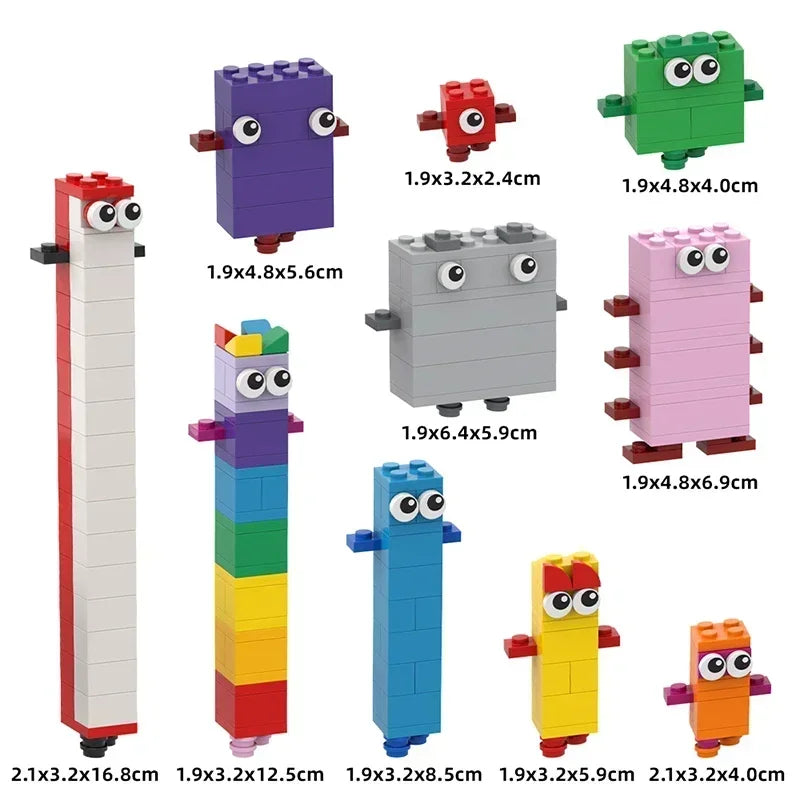 MOC Number Building Bricks One To Ten Math Digital Transforms DIY Educational Blocks Desktop Ornaments Toy