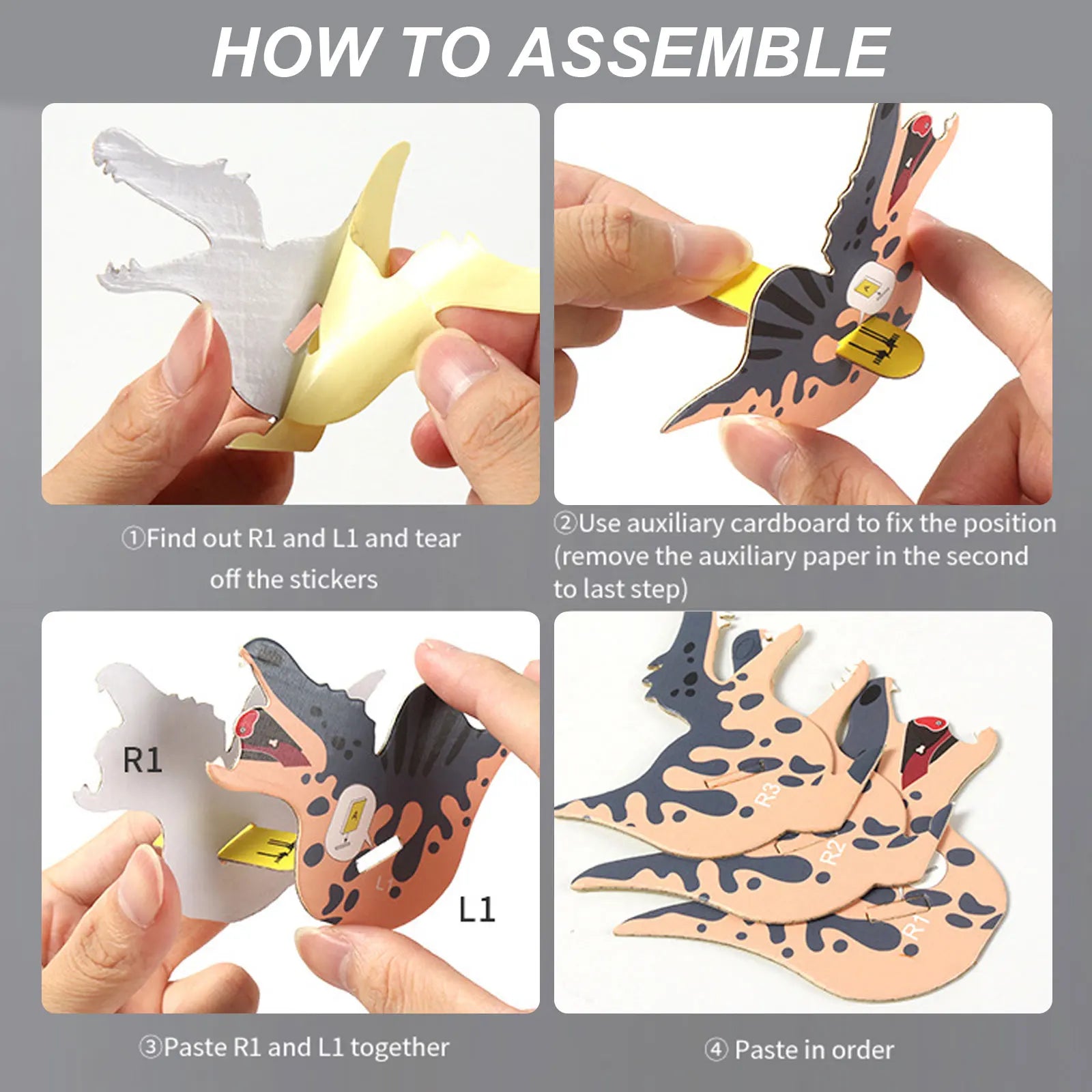 New Dinosaur 3D Puzzles For Kids Educational Toys Dinosaur Animal Model Paper DIY Manual Assembly