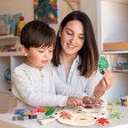Montessori Leaf Jigsaw Puzzles Toy Wooden Plant Drawing Board Cognition Game Educational Painting Toy
