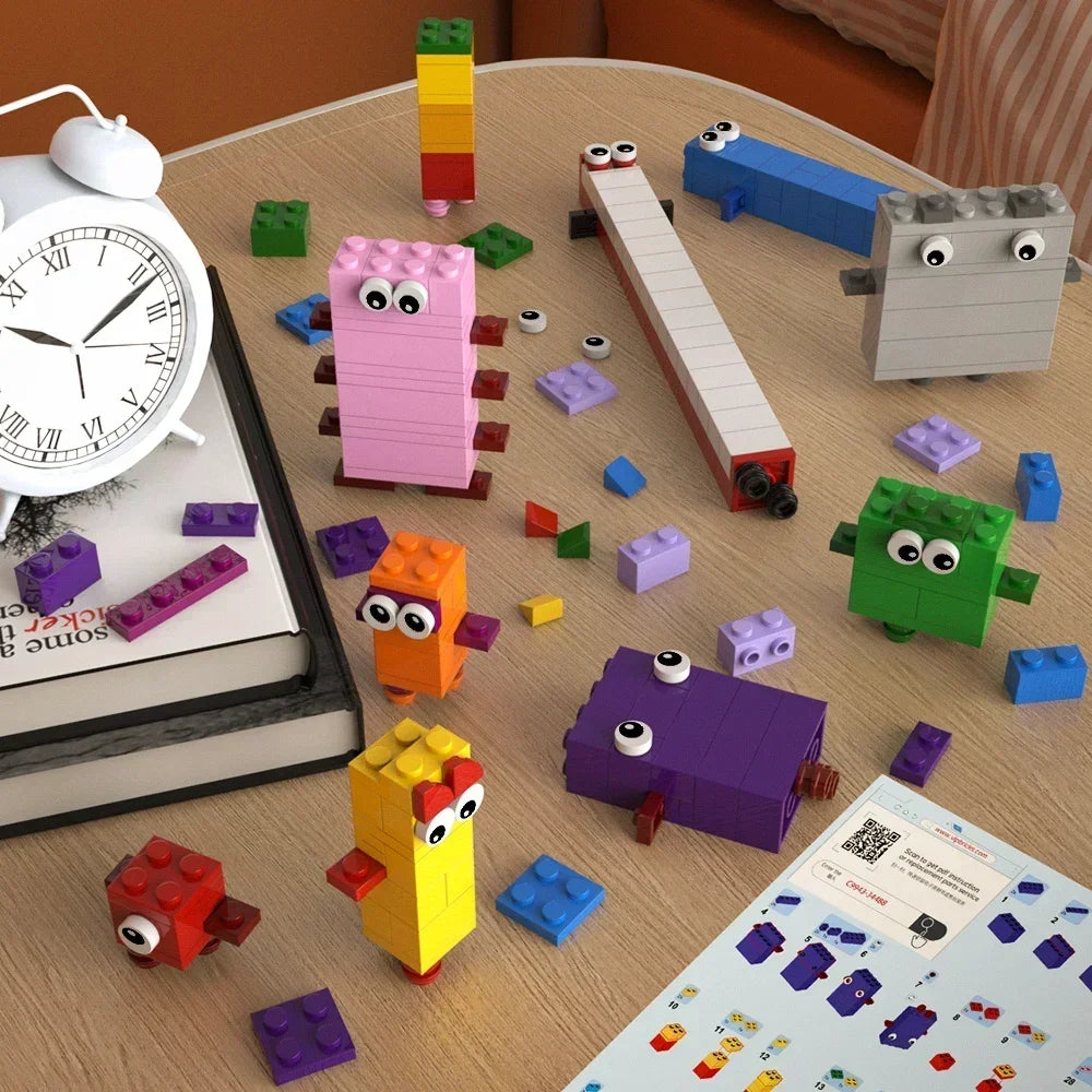MOC Number Building Bricks One To Ten Math Digital Transforms DIY Educational Blocks Desktop Ornaments Toy