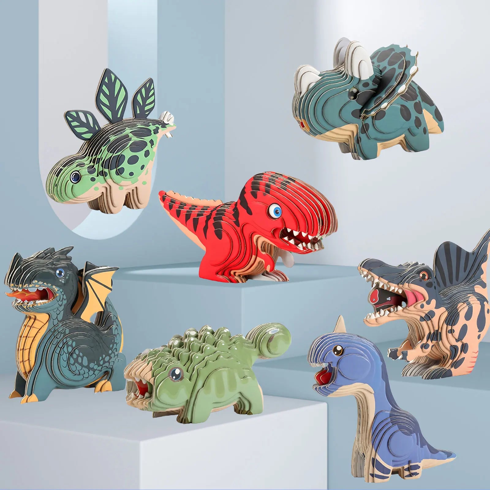 New Dinosaur 3D Puzzles For Kids Educational Toys Dinosaur Animal Model Paper DIY Manual Assembly