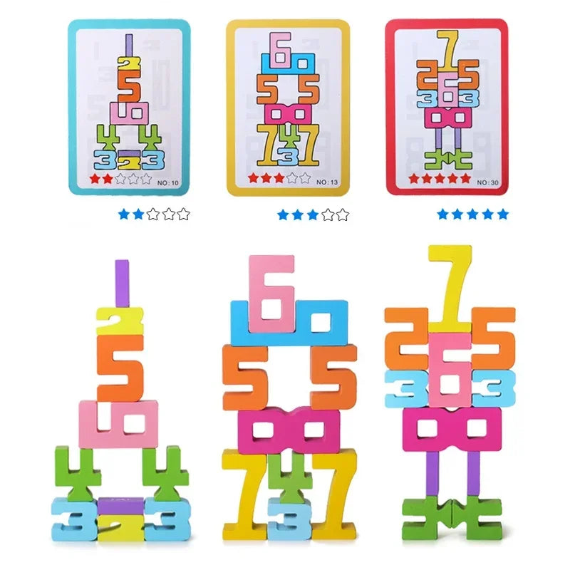 Stacking Blocks 3D Digital Puzzle Balance Game Building Blocks Puzzle Board Assembly Bricks Educational Toys