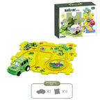 Puzzle Racer Kids Car Track Set Plastic Floor Puzzles for 3 4 5 6 Year Old Boys Montessori Toys Brain Toys 2024 NEW