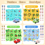 Puzzle Racer Kids Car Track Set Plastic Floor Puzzles for 3 4 5 6 Year Old Boys Montessori Toys Brain Toys 2024 NEW