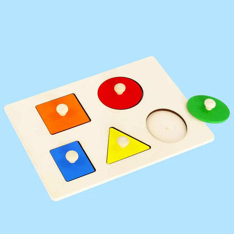 Children Wooden Puzzle Montessori Toys for Baby 1 2 3 Years Old Kids Alphabet Number Shape Matching Early