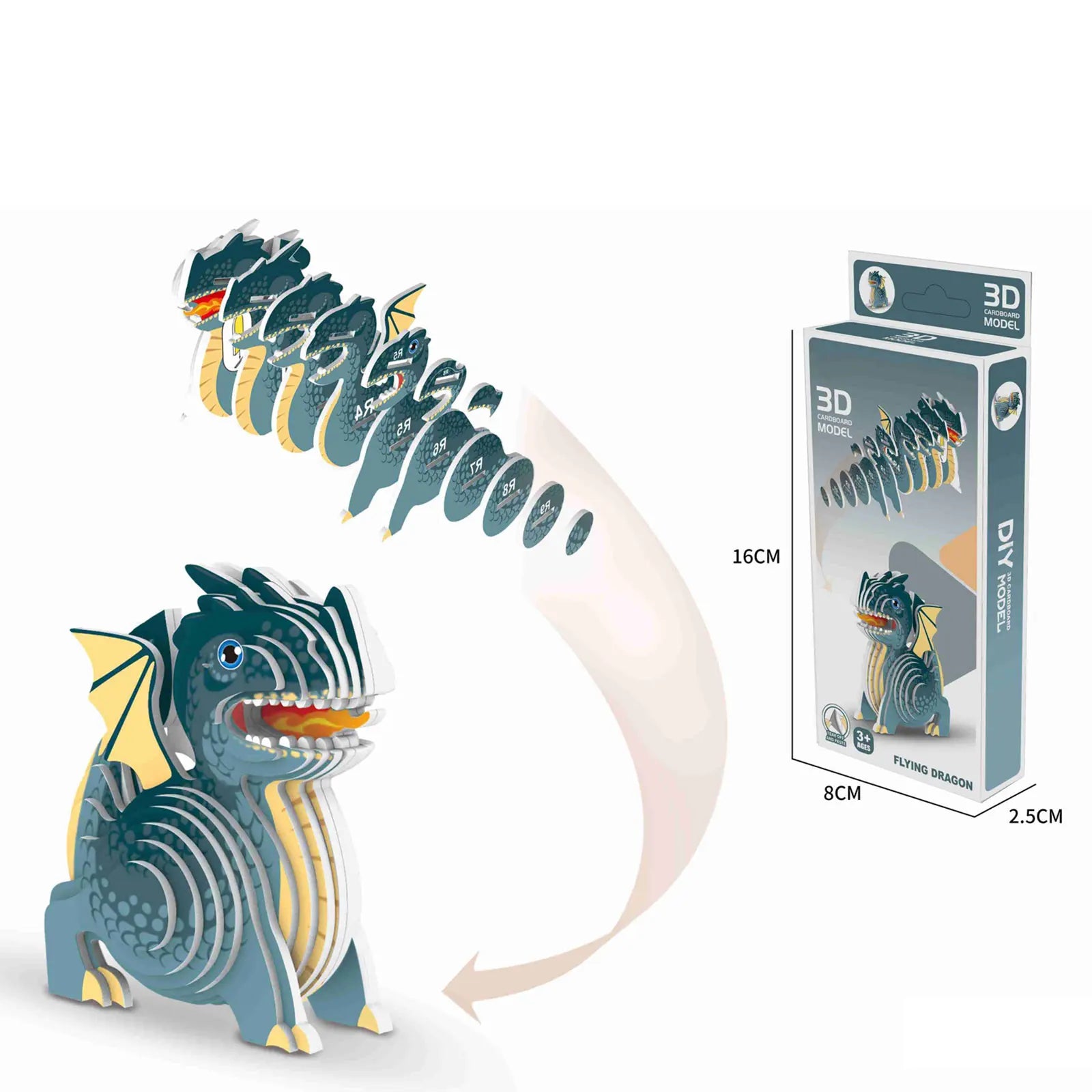 New Dinosaur 3D Puzzles For Kids Educational Toys Dinosaur Animal Model Paper DIY Manual Assembly